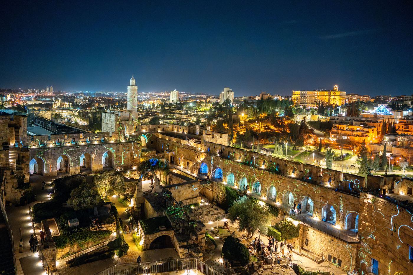 Tower of David at night